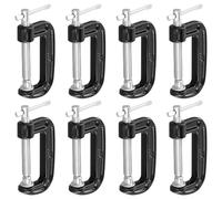 ZEONHAK Lot de 8 mini pinces en C de 50 mm avec vis réglable pour soudure, travail du bois, noir