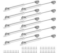ZEONHEI Lot de 10 100 N Vérins à Gaz Hydrauliques, Ressort Amortisseur à Gaz, pour Levage de Porte Armoire Meuble, Cuisine Amortisseur Charnière, Argent
