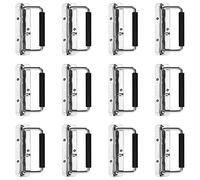 ZEONHEI Lot de 12 Poignées Pliantes, Poignées de Caisse à Ressort avec Ressort Intégré, Poignées Pliantes pour Caisses, Poignée de Coffre en Métal pour Boîte à Outils ou Boîte de Rangement