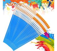 ZEONHEI Lot de 150 Pinceaux de Peinture pour Art, 75 Pinceaux Fins et 75 Pinceaux Plats pour Nail Art, Acrylique, Aquarelle, Fournitures d'Artisanat