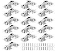 ZEONHEI Lot de 16 charnières de porte d'armoire de 10,2 cm, charnières argentées à fermeture douce avec vis, charnières d'armoire cachées pour armoires de cuisine, armoires, armoires de rangement