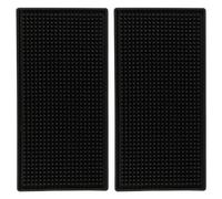 ZEONHEI Lot de 2 Tapis De Service De Bar, Tapis Bar en Caoutchouc, 30 x 15 cm, pour Cuisine, Bar, Club, Noir