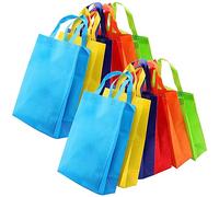 ZEONHEI Lot de 60 grands sacs de fête, sacs cadeaux colorés non tissés avec poignée, sacs fourre-tout colorés en vrac pour anniversaire, mariage, fête, 35 x 25 x 10 cm