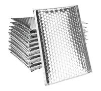 ZEONHEI Lot de 75 enveloppes à bulles métalliques rembourrées en polyester pour envoi postal, expédition, emballage - Argenté - 15,2 x 22,9 cm
