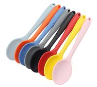 ZEONHEI Lot de 8 cuillères en silicone de 27,5 cm, cuillères de service en silicone, cuillères de cuisine antiadhésives, cuillères en silicone résistantes à la chaleur