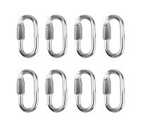 ZEONHEI Lot de 8 maillons de chaîne M6 en acier inoxydable avec connecteur à vis, connecteur de chaîne 6 mm, maillon de détresse pour mousqueton, hamac, camping, extérieur, capacité de charge 280 kg