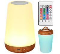 ZEONX Veilleuse LED de chevet - Petite lampe de table sans fil avec télécommande tactile rechargeable par USB, fonctionne avec piles, 13 couleurs, 5 niveaux de luminosité, minuterie - pour enfants