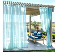 ZEOPLE Outdoor Sheer Curtains Privacy Drapes Set of 2 Sun-Blocking