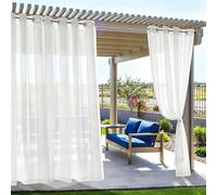 ZEOPLE Outdoor Sheer Curtains Privacy Drapes Set of 2 Sun-Blocking