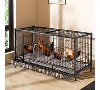 ZEOPLE Poulailler avec Porte et verrou, Cages et poulaillers, Beaucoup d'espace pour Les Poules, Cage à Poule pour Poules, volailles, Petits Animaux, Voliere(Noir,L120xW58xH62cm)