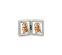 ZEP 8735DL Collection Cadre Photo Double pour 2 Photos Métal Plaqué Argent 3,5 x 4,5 cm