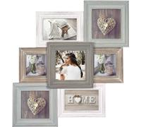 Zep TY381 Airolo Cadre Photo Multivues Bois Blanc/Beige/Gris/Brun 53 x 50 x 3,5 cm