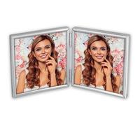 ZEP cadre double 2 photos 10x10 cm argent brillant