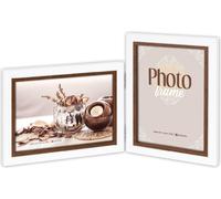 ZEP cadre double Caen 2 photos 10x15 cm blanc marron cadre à charnières