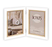 Zep cadre photo CV257 Ayas 2Q double 2x 13x18 cm blanc-brun aspect bois