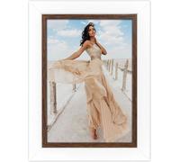 ZEP Cadre photo en bois Caen 13x18 cm bicolore blanc marron