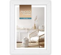 Zep cadre photo Vivan 3 blanc 15x20 cm aspect bois avec support mural et de table