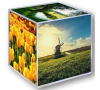Zep cube photo acrylique transparent 8,5 cm pour 6 photos carrées