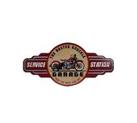 ZEP Déco métallique Garage - Rouge et Beige - 28 x 60 cm ROUGE ET BEIGE G