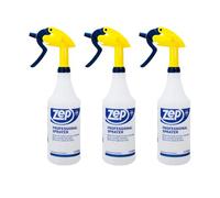 Zep HDPRO1 Lot de 3 flacons pulvérisateurs professionnels à buse réglable polyvalents avec brume fine ou pulvérisation puissante, rechargeables pour concentré dilué 946 ml