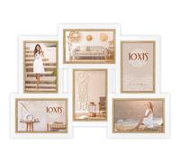 Zep Italia Ayas 6Q cadre photo collage CV662 blanc-brun 6x 10x15 cm format 45,5x32 cm style bois