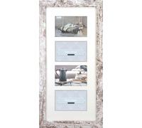 ZEP S.r.l. Nelson 6 4Q Cadre Photo Bois Chabby Chic Blanc 4 x 10 x 15 cm Blanc