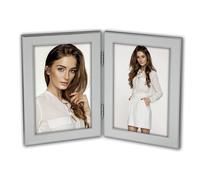 Zep Olimpia Silver Double cadre photo double en métal argenté 2x13x18 cm