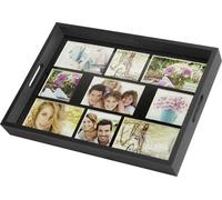 ZEP Photo Tray black 43x35 plateau photo en bois 9 photos W002