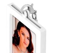 Zep porte-clés photo AA9W blanc 35x45 mm avec look métallique