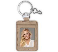 Zep porte-clés photo marron simili-cuir 3,5x4,5 cm