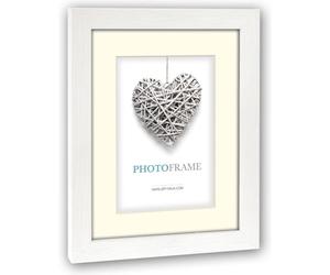Zep Regent cadre photo en bois blanc pour photos 10x15 cm avec support mural et de table