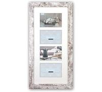 ZEP S.r.l. Nelson 6 4Q Cadre Photo Bois Chabby Chic Blanc 4 x 10 x 15 cm Blanc