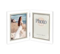 Cadre photo Zep Sion 2Q double 2x10x15 cm blanc-gris aspect bois