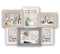 ZEP TY1449 Collection Vincennes Multi Vues pour 5 Photos Bois Beige/Blanc/Bleu