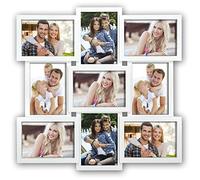 Cadre photo Multi Vues pour 9 Photos en Résine Blanc Santander