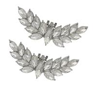 ZEPFJHE 1 paire de breloques amovibles en forme d'aile angélique avec strass pour talons hauts, boucles de décoration de mariage et de mariée, Blanc K, Taille unique