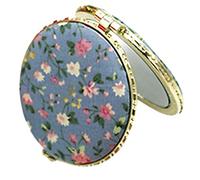 ZEPFJHE 1 poche ronde pliable maquillage vintage double face imprimé floral, Rond bleu