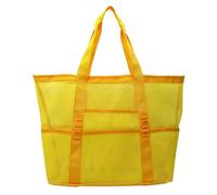 ZEPFJHE À Main Respirant Multifonctionnel pour Jouets en Famille Vacances De Plage en Maille Essentiel Sacs Plage avec Poche Pochette Étanche pour Organisateur