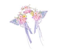 ZEPFJHE Accessoire de cheveux multi-usages style chinois avec fleurs en soie et pompons portable pour les occasions festives Élégant bandeau de festival