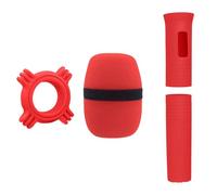 ZEPFJHE Accessoire de microphone avec housses de protection en silicone, anneaux anti-roulement, mousse coupe-vent et améliorateurs de prise en main