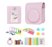 ZEPFJHE Accessoire pour appareil photo 12 avec sac pour appareil photo, objectif selfie, album photo, cadres, autocollants, rose, Ensemble de bagages