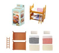 ZEPFJHE Accessoires de maisons de poupées miniatures pour lits doubles, meubles de lits superposés, décorations pour maisons de poupées miniatures, kits de lits superposés doubles pour filles