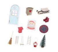 ZEPFJHE Accessoires de scène Miniatures pour Une décoration de Noël | Format accessoire de scène miniature, arrangement sur le thème de Noël, détail décoratif pour projets saisonniers