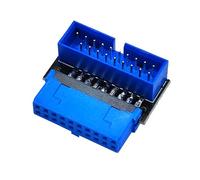 ZEPFJHE Adaptateur de Prises de Panneau USB, USB3.2 19 Broches / 20 Broches Prises de Cartes mères, Adaptateur Rotatif à 90 degrés, Panneau USB