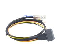 ZEPFJHE Adaptateur interne de cordon SFF-8644 à SFF-8639 avec faisceau d ' alimentation ouvert, câble d ' extension de câble de transmission pour liaison de disque dur hôte serveur
