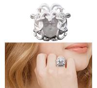 ZEPFJHE Ancienne pièce de monnaie ouverte anneaux d'ouverture réglable symbolisant la puissance et le mystère bijoux pour les amateurs de mode bijoux unisexe