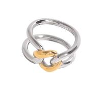 ZEPFJHE Anneaux modernes et simples en acier inoxydable texturés élégants unisexes irréguliers modernes uniques réglables creux