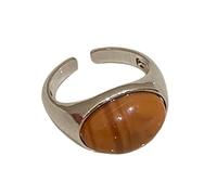 ZEPFJHE Anneaux ouverts tendance avec pierre naturelle en alliage robuste pour charme rétro tenues élégantes et accessoires personnalisables, taille unique, Comme décrit, Comme décrit.