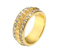 ZEPFJHE Anneaux uniques en forme de pyramide en acier inoxydable pour couples et occasions spéciales Bijoux géométriques élégants, One Size, Comme décrit, Comme décrit.