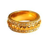 ZEPFJHE Anneaux uniques en forme de pyramide en acier inoxydable pour couples et occasions spéciales Bijoux géométriques élégants, One Size, Comme décrit, Comme décrit.